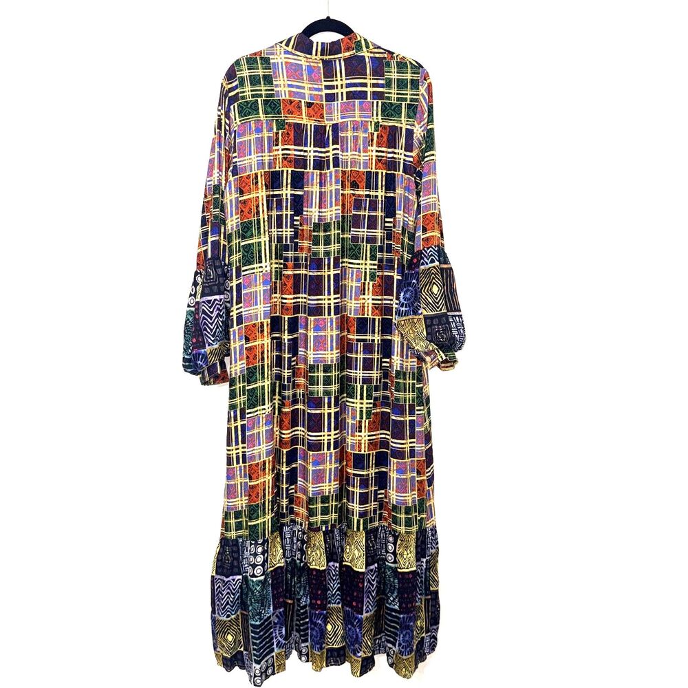 Sassy Jones Geo Print Colorful Maxi Shirt Dress - XL - Picture 2 of 10